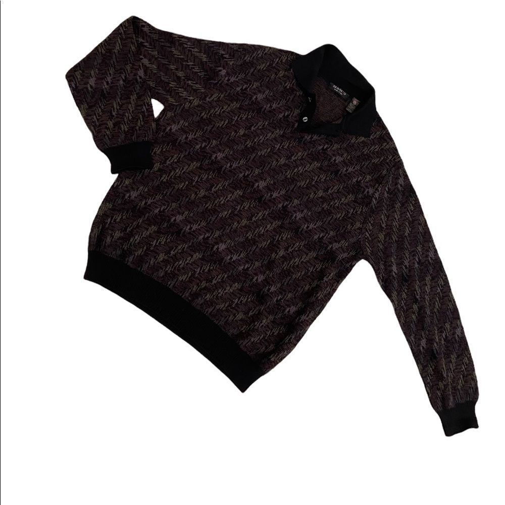 Men’s Segreto woolmark 100% pure new wool 1/4 styled in Italy sweater size large
